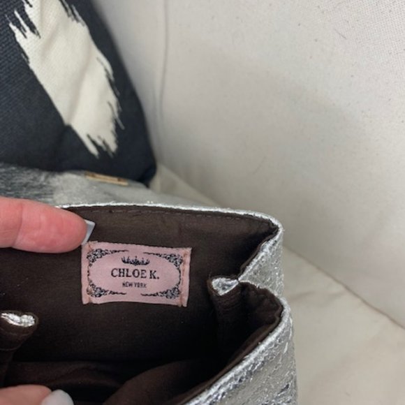 Mini Quilted Silver Leather Chloe K Purse - Picture 5 of 6